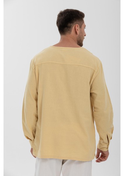 %100 Pamuk, Hakim Yaka Erkek Uzun Kollu Gömlek fırsatları