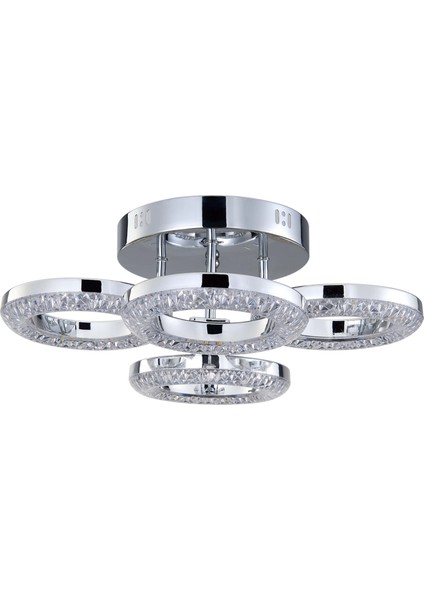 Oylum 4'lü Krom 24 Watt Kristalli Koridor Salon LED Plafonyer Avize