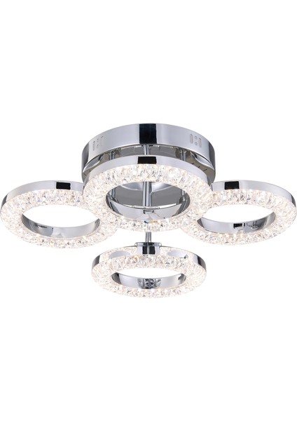 Oylum 4'lü Krom 24 Watt Kristalli Koridor Salon LED Plafonyer Avize modelleri