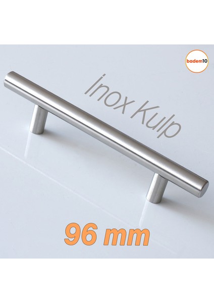 Pürüzsüz Inox Metal Kulp (96 mm - 9.6 cm) Mobilya Mutfak Çekmece Dolap Dolabı Kulbu Kulpu Kulpları