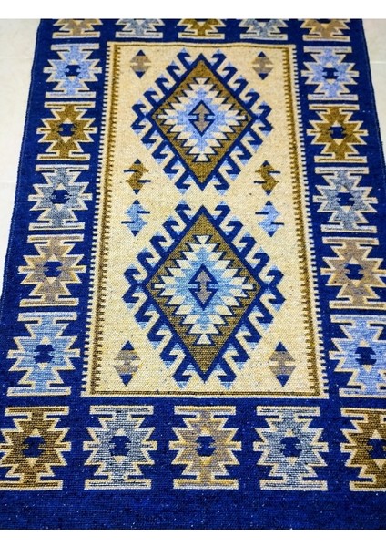 Makine Dokuma Uşak Kilimi, Püsküllü, Çift Taraflı, 1x3m