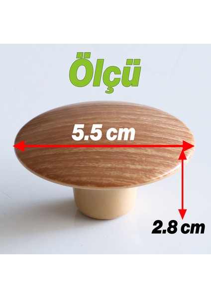Dış Bükey Kulp Açık Ceviz Renk Mobilya Mutfak Dolap Dolabı Çekmece Kulpu Kulbu Plastik 10 Adet modelleri