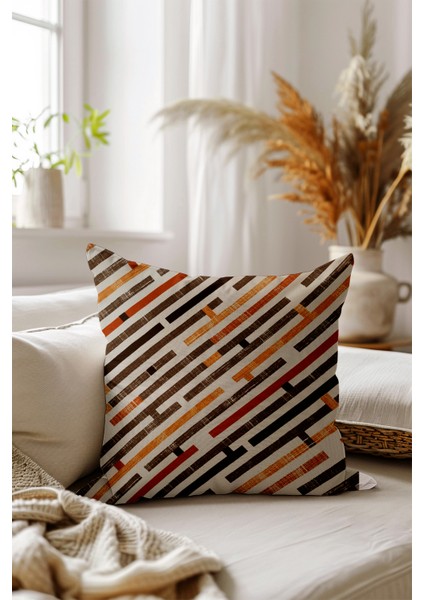 Şerit Desenli Kırlent Kılıfı 40×40