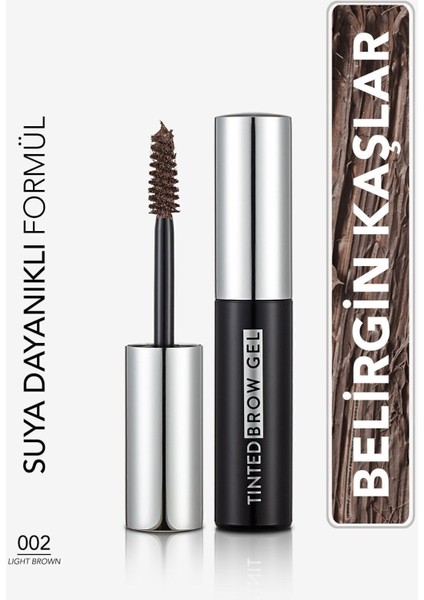 Sudan Etkilenmeyen Kaş Maskarası (Açık Kahve) - Tinted Brow Gel - 002 Light Brown - 8682536034760