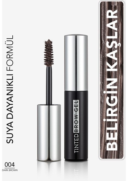 Sudan Etkilenmeyen Kaş Maskarası (Koyu Kahve) - Tinted Brow Gel - 004 Dark Brown - 8682536034784