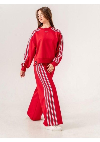 Kız Çocuk 3 Şeritli Oversize Bol Pantolon