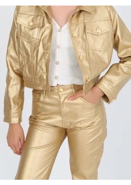 Kız Çocuk Gold Deri Pantolon fiyatları
