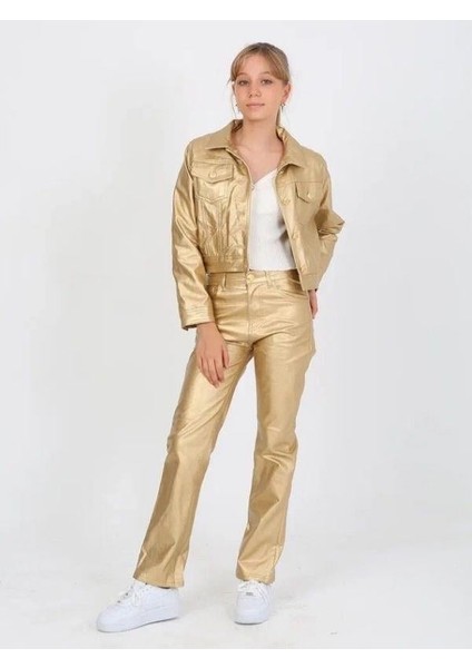 Kız Çocuk Gold Deri Pantolon indirimleri