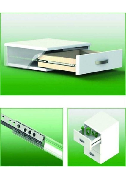 Metal Bilyalı Çekmece Rayı 17mm x 35cm Tek Açılım - Dayanıklı Mekanizma ile fırsatları