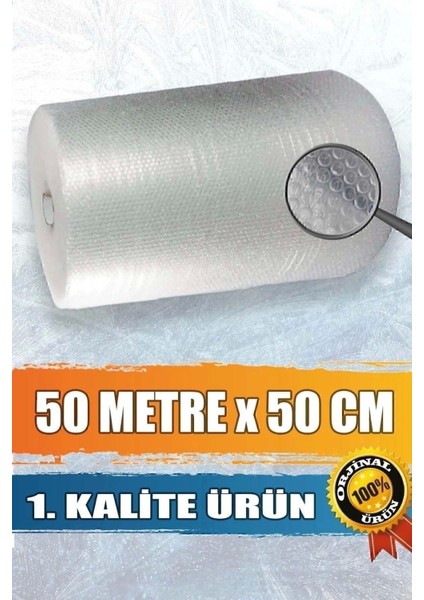 Balonlu Naylon Balonlu Poşet Patpat Havalı Naylon Pat Pat Ambalaj Pat Pat - 50 cm x 50 m