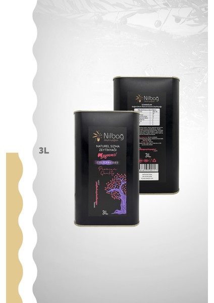 Ayvalık Natural Sızma Zeytinyağı - Meyvemsi 3 lt Teneke