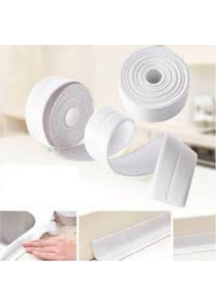 Uzun Ömürlü PVC Su Geçirmez Bant - 3,2 m x 38 mm - Beyaz Mutfak ve Banyo Lavabo Kenar Bandı fırsatları