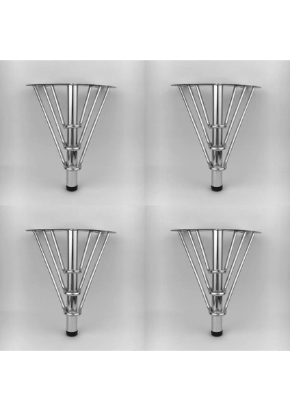 15 cm Venüs Model Krom Metal Mobilya, Dolap, Koltuk, Tv Ünitesi Ayakları (4 Adet)