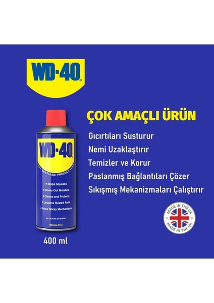 Pas Çözücü Yağlayıcı Genel Bakım Sprey 400 ml modelleri
