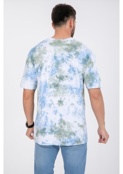 Erkek %100 Pamuk Bisiklet Yaka T-Shirt - Tie Dye Desenli, Günlük Kullanım Için Ideal