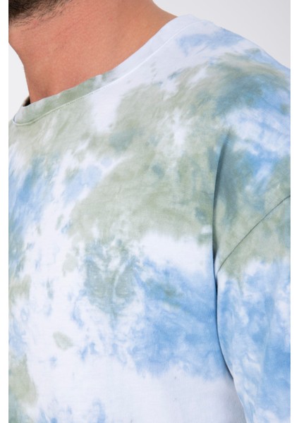 Erkek %100 Pamuk Bisiklet Yaka T-Shirt - Tie Dye Desenli, Günlük Kullanım Için Ideal