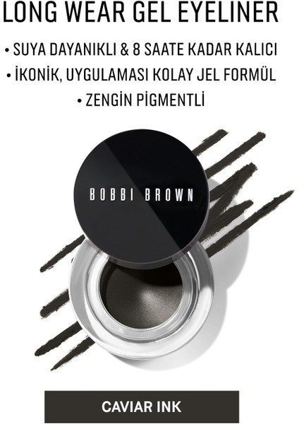 Long-Wear Gel Eyeliner - Uzun Süre Kalıcı & Suya Dayanıklı Jel Eyeliner 3g - Caviar Ink modelleri