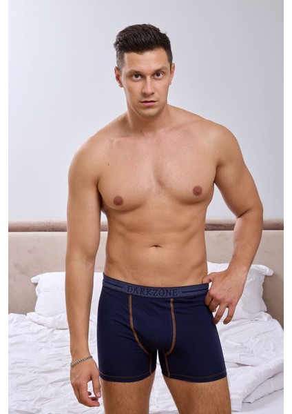 Kot Deseni Lastikli Lacivert Erkek Boxer 2904