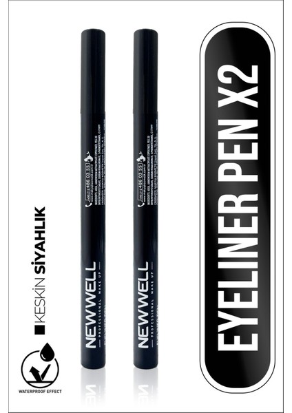 2 Adet Ultra Black Eyeliner Pen