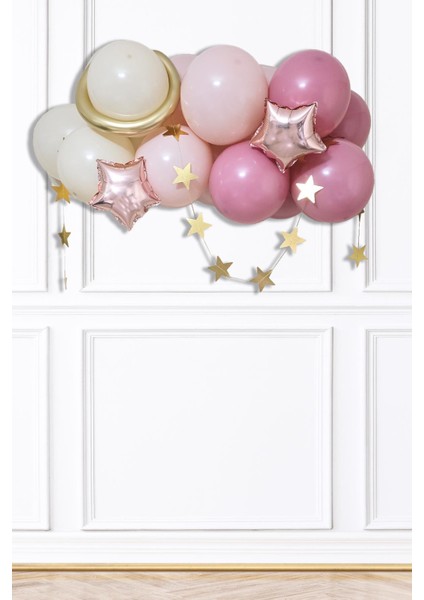 Pembe Uzay Konsept Balon Zinciri Seti