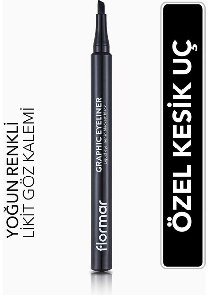 Kesik Uçlu Grafik Göz Kalemi (Siyah) - Graphic Eyeliner - 001 Black - 8690604478507