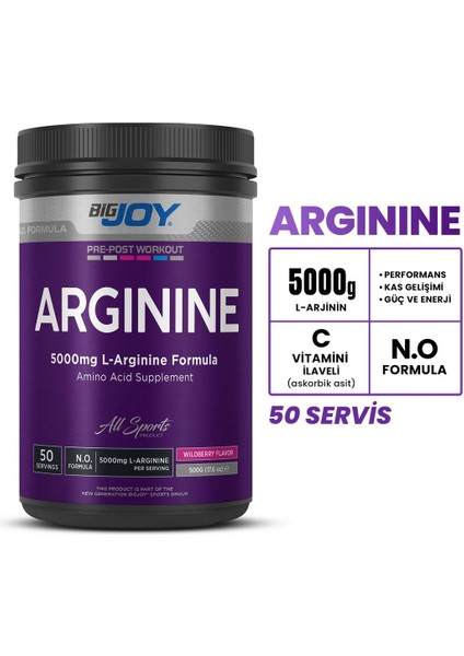 Arginine Toz 500 gr Orman Meyveli Aspartamsız Koruyucusuz Türkiye Üretimi Yetişkin Sporcu Takviyesi