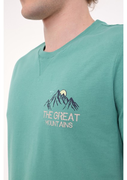 ML FINE 11OTD206 5FX Yeşil Erkek Kısa Kol T-Shirt fırsatları