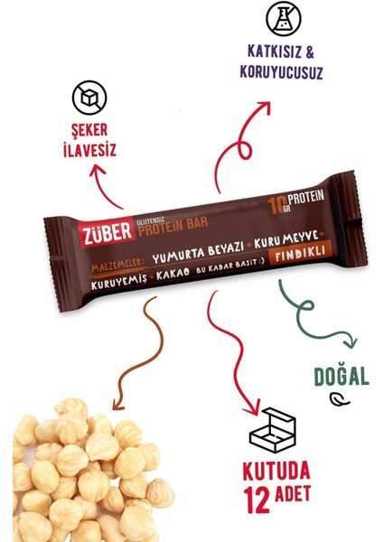 Fındıklı Protein Bar 40 gr x 12'li Paket – Yüksek Proteinli, Sağlıklı ve Tok Tutan Atıştırmalık indirimleri