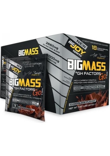 Bigmass Mass Gainer Gh factors Karbonhidrat Protein Çikolata 18 Sachet fiyatları