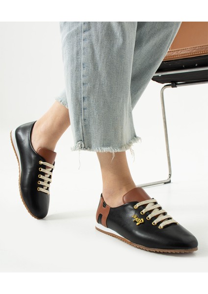 Siyah Simli Bağcıklı Günlük Iç Taban Kadın Sneaker fırsatları