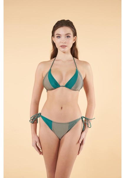 Concept Parçalı Üçgen Bikini - Yeşil