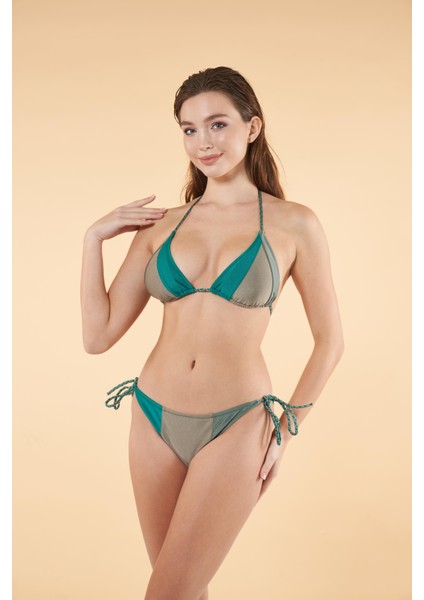 Concept Parçalı Üçgen Bikini - Yeşil