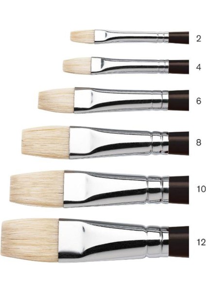 Azanta Black Uzun Saplı Sert Kıllı Kısa Yassı Fırça No:10 modelleri