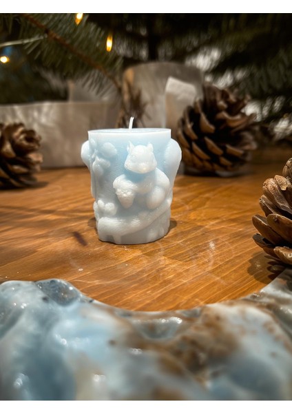 De.Lut Tasarım Parafin Kokulu Dekoratif Mum No.3 Sincap fırsatları