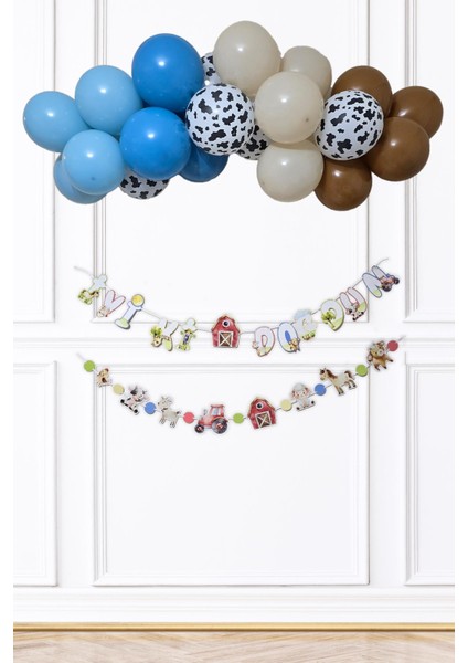 Çiftlik Konsept Bannerlı Doğum Günü Balon Zinciri Seti