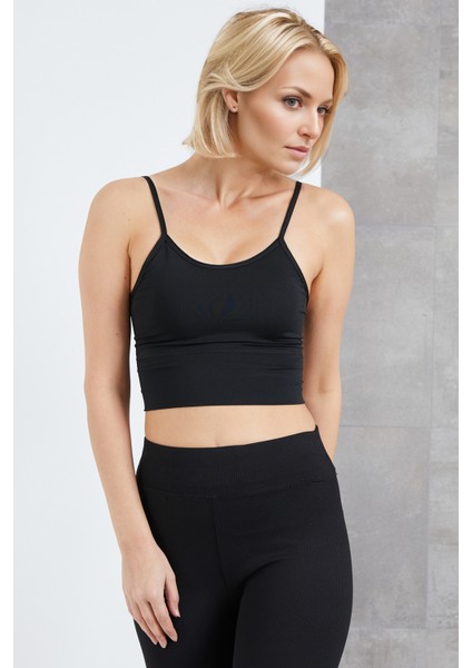 Sırt Dekolteli Büstiyer Ip Askılı Crop Top Büstiyer