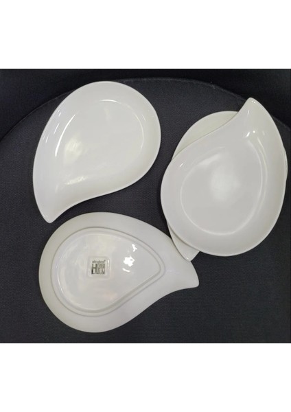 Damla Tabak Porselen 19 x 13 cm Sunum Tabağı 2'li