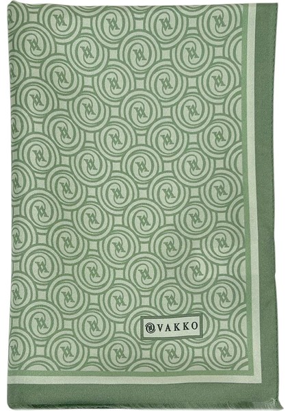 Twill Ipek Şal - Yeni Monogram - Keten Yeşili