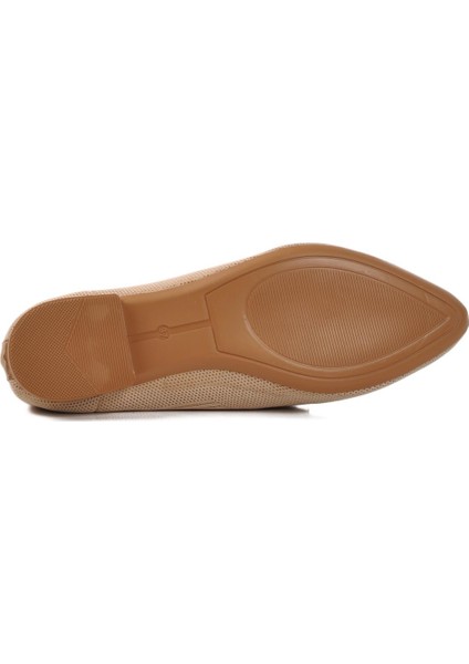 Pierre Cardin 517046 Z Bej Kadın Taşlı Babet