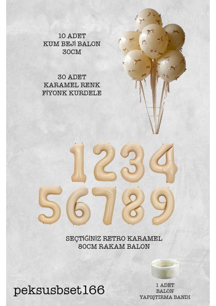 Fiyonklu Kum Beji Balonlar Retro Yaş Balonlu Doğum Günü Balon Seti fiyatları