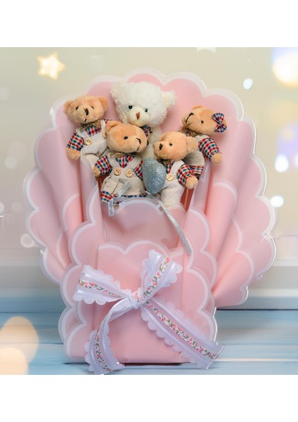 Premium Giysili Yumoş Peluş Ayıcık Buketi, Sevgiliye, Doğum Gününe Hediye