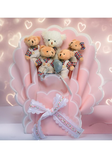 Premium Giysili Yumoş Peluş Ayıcık Buketi, Sevgiliye, Doğum Gününe Hediye
