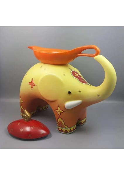 Elephant "leia And The Magic Lamp" Linda Edwards Porselen Fil Biblo Vintage Hediyelik 1 Adet