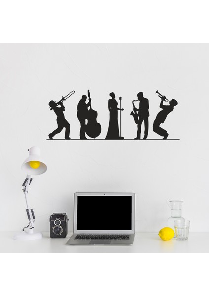 Dekoratif Mdf Lazer Kesim Jazz Müzik Ekibi Tablo