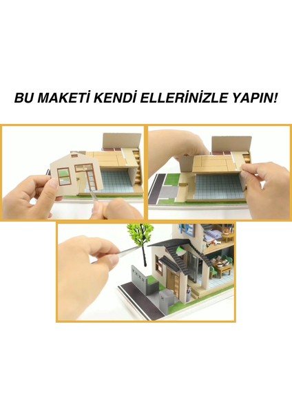 Kendin Yap Minyatür Dubleks Maket Ev – LED Işıklı Ahşap Kendin Yap Hobi Seti | DIY Minyatür Ev Kiti fiyatları