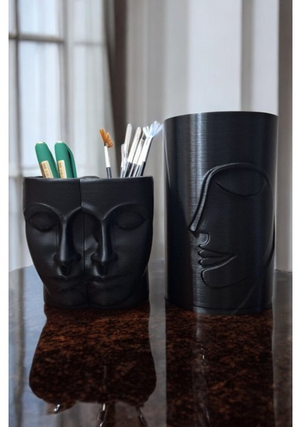 3dluxe Taş Surat Vazo/kalemlik Set - Özel Birleşim - Eşsiz Tasarım modelleri