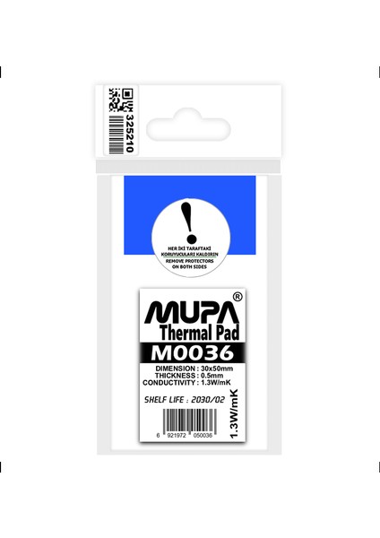 Termal Ped / Thermal Pad 0.5mm 1.3W/mK 30X50mm M0036