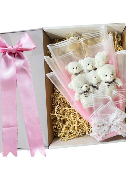 Sevgiliye Özel Peluş Ayıcık Buketi - 6 Adet Yumoş Peluş Ayılı Buket Özel Büyük Kutusunda fiyatları