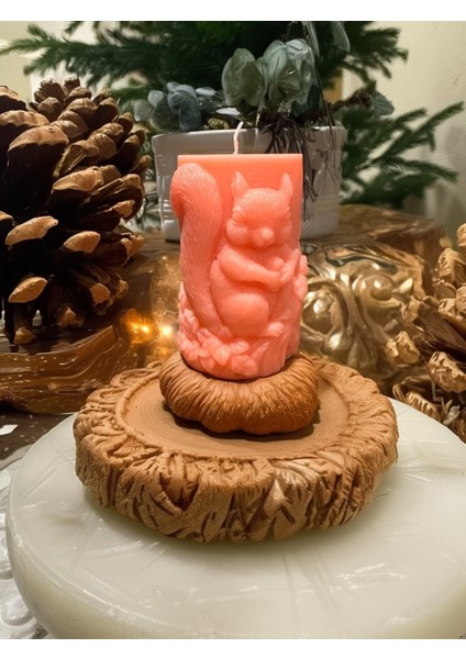 De.lut Tasarım Parafin Kokulu Dekoratif Mum No.4 Poz Sincap fırsatları