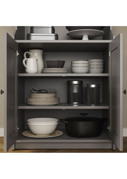 Büfe, Gri, 70X116 cm Depolama ve Organizasyo Vitrin fırsatları